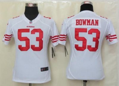Jerseys Factory Cheap Nike 49ers #53 NaVorro Bowman White Women'