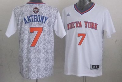 Jerseys Factory Cheap Knicks #7 Carmelo Anthony White New Latin