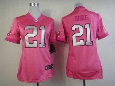 Jerseys Factory Cheap Nike 49ers #21 Frank Gore Pink Women's Be