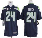 Jerseys Factory Cheap Nike Seahawks #24 Marshawn Lynch Steel Blu