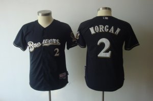 Jerseys Factory Cheap Brewers #2 Nyjer Morgan Blue Cool Base Emb