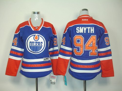 Jerseys Factory Cheap Oilers #94 Ryan Smyth Light Blue Women's H