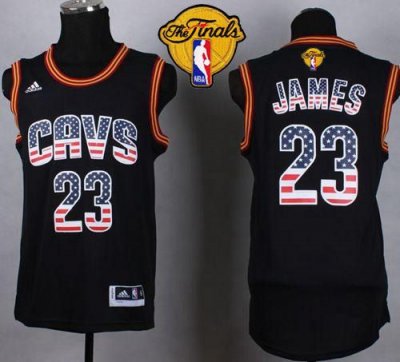 Jerseys Factory Cheap Cavaliers #23 LeBron James Black USA Flag