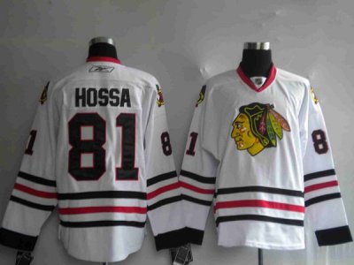 Jerseys Factory Cheap Blackhawks #81 Marian Hossa Embroidered Wh