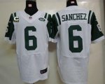 Jerseys Factory Cheap Nike Jets #6 Mark Sanchez White With C Pat