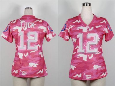 Jerseys Factory Cheap Nike Colts #12 Andrew Luck Pink Women's Em
