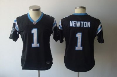 Jerseys Factory Cheap Panthers #1 Cam Newton Black Women's Team