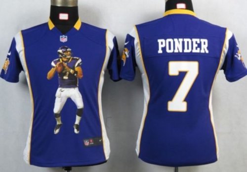 Jerseys Factory Cheap Nike Vikings #7 Christian Ponder Purple Te