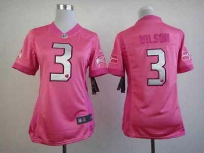 Jerseys Factory Cheap Nike Seahawks #3 Russell Wilson Pink Women