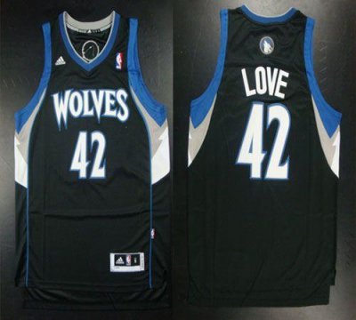 Jerseys Factory Cheap Timberwolves #42 Kevin Love Black Revoluti