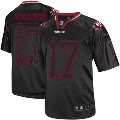 Jerseys Factory Cheap Nike 49ers #17 A.J. Jenkins Lights Out Bla