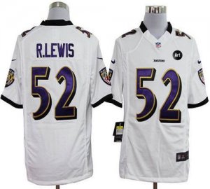 Jerseys Factory Cheap Nike Ravens #52 Ray Lewis White With Art P
