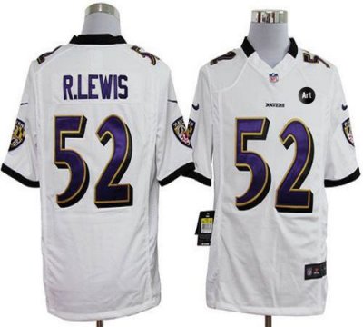 Jerseys Factory Cheap Nike Ravens #52 Ray Lewis White With Art P