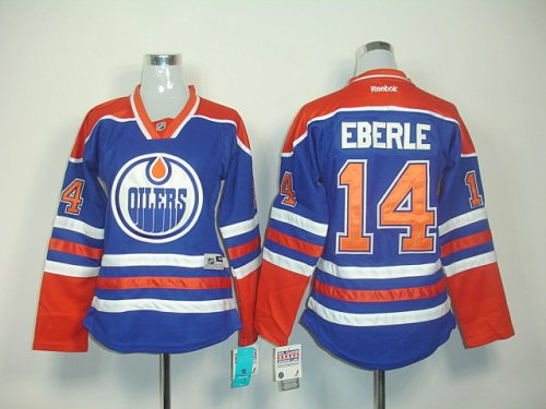 Jerseys Factory Cheap Oilers #14 Jordan Eberle Light Blue Women'