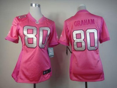 Jerseys Factory Cheap Nike Saints #80 Jimmy Graham Pink Women's