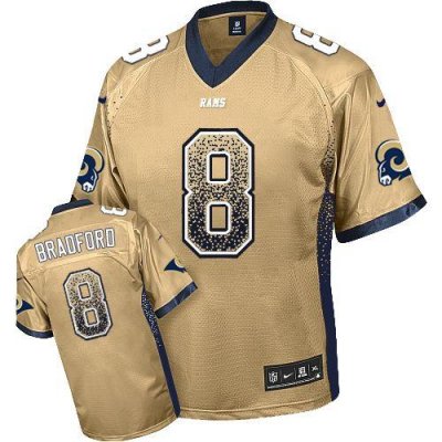 Jerseys Factory Cheap Nike Rams #8 Sam Bradford Gold Men's Embro