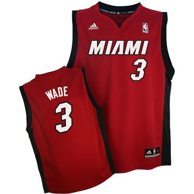 Jerseys Factory Cheap Revolution 30 Heat #3 Dwyane Wade Red Embr