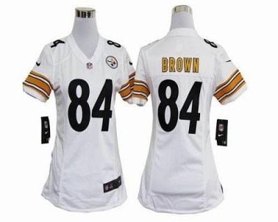 Jerseys Factory Cheap Nike Steelers #84 Antonio Brown White Wome