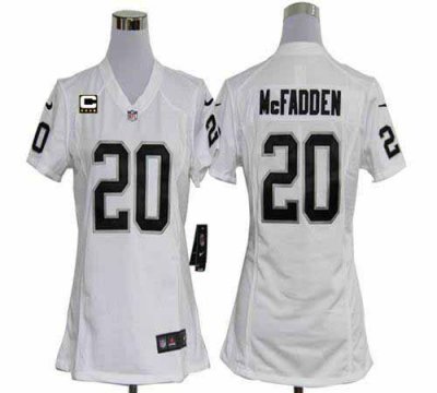 Jerseys Factory Cheap Nike Raiders #20 Darren McFadden White Wit