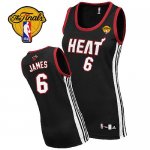 Jerseys Factory Cheap Heat #6 LeBron James Finals Patch Black Wo