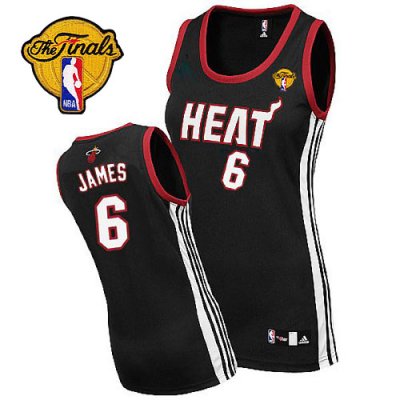 Jerseys Factory Cheap Heat #6 LeBron James Finals Patch Black Wo