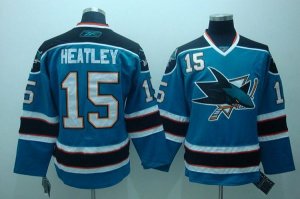 Jerseys Factory Cheap Sharks #15 Dany Heatley Embroidered Blue N