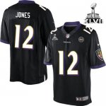 Jerseys Factory Cheap Nike Ravens #12 Jacoby Jones Black Alterna
