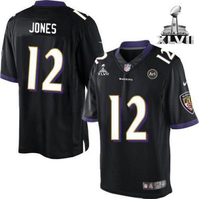 Jerseys Factory Cheap Nike Ravens #12 Jacoby Jones Black Alterna