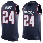 Jerseys Factory Cheap Nike Patriots #24 Cyrus Jones Navy Blue Te