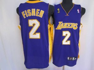Jerseys Factory Cheap Lakers #2 Derek Fisher Stitched Purple Cha