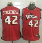 Jerseys Factory Cheap Pistons #42 Jerry Stackhouse Red Nike Thro