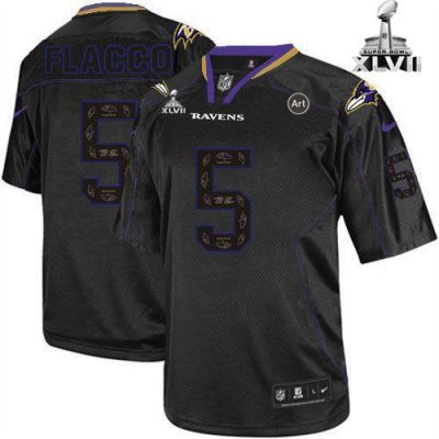 Jerseys Factory Cheap Nike Ravens #5 Joe Flacco New Lights Out B
