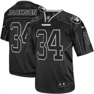 Jerseys Factory Cheap Nike Raiders #34 Bo Jackson Lights Out Bla