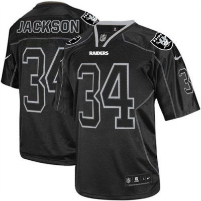 Jerseys Factory Cheap Nike Raiders #34 Bo Jackson Lights Out Bla