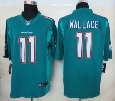 Jerseys Factory Cheap Nike Dolphins #11 Mike Wallace Aqua Green