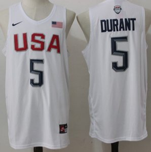 Jerseys Factory Cheap Nike Team USA #5 Kevin Durant White 2016 D