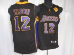Jerseys Factory Cheap Lakers #12 Shannon Brown Embroidered Black