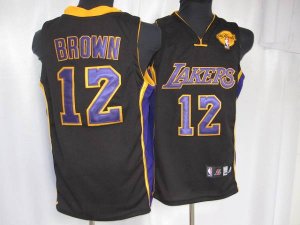 Jerseys Factory Cheap Lakers #12 Shannon Brown Embroidered Black