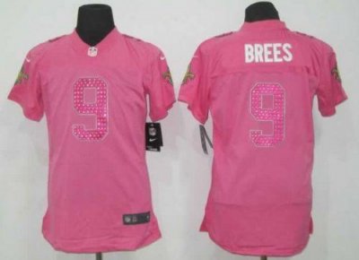 Jerseys Factory Cheap Nike Saints #9 Drew Brees Pink Sweetheart