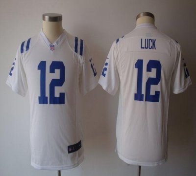 Jerseys Factory Cheap Nike Colts #12 Andrew Luck White Youth NFL