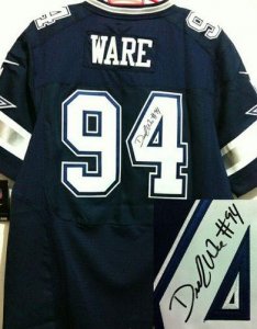 Jerseys Factory Cheap Nike Cowboys #94 DeMarcus Ware Navy Blue T