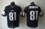 Jerseys Factory Cheap Lions #81 Calvin Johnson Black Shadow Stit