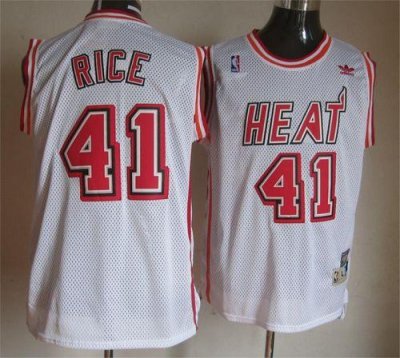 Jerseys Factory Cheap Heat #41 Glen Rice White Throwback Stitche