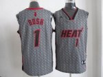 Jerseys Factory Cheap Heat #1 Chris Bosh Grey Static Fashion Sti
