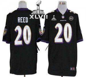 Jerseys Factory Cheap Nike Ravens #20 Ed Reed Black Alternate Su