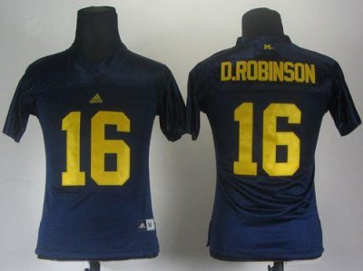 Jerseys Factory Cheap Wolverines #16 Denard Robinson Blue Women'