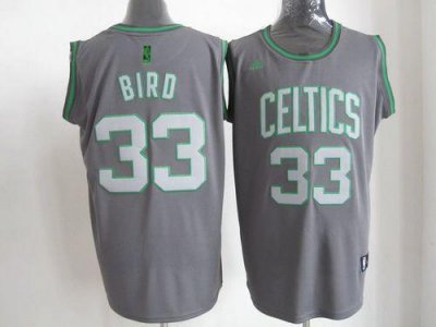Jerseys Factory Cheap Celtics #33 Larry Bird Grey Graystone Fash