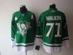 Jerseys Factory Cheap Penguins #71 Evgeni Malkin Embroidered Gre