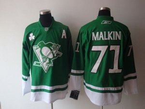 Jerseys Factory Cheap Penguins #71 Evgeni Malkin Embroidered Gre