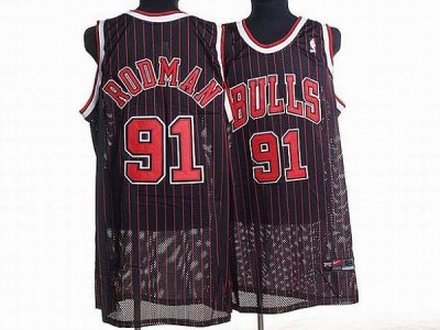 Jerseys Factory Cheap Bulls #91 Dennis Rodman Stitched Black NBA